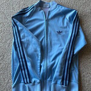 VTG 80s Adidas ATP Keyrolan Tracksuit Jacket Blue 3 Stripe Size M – Made in USA